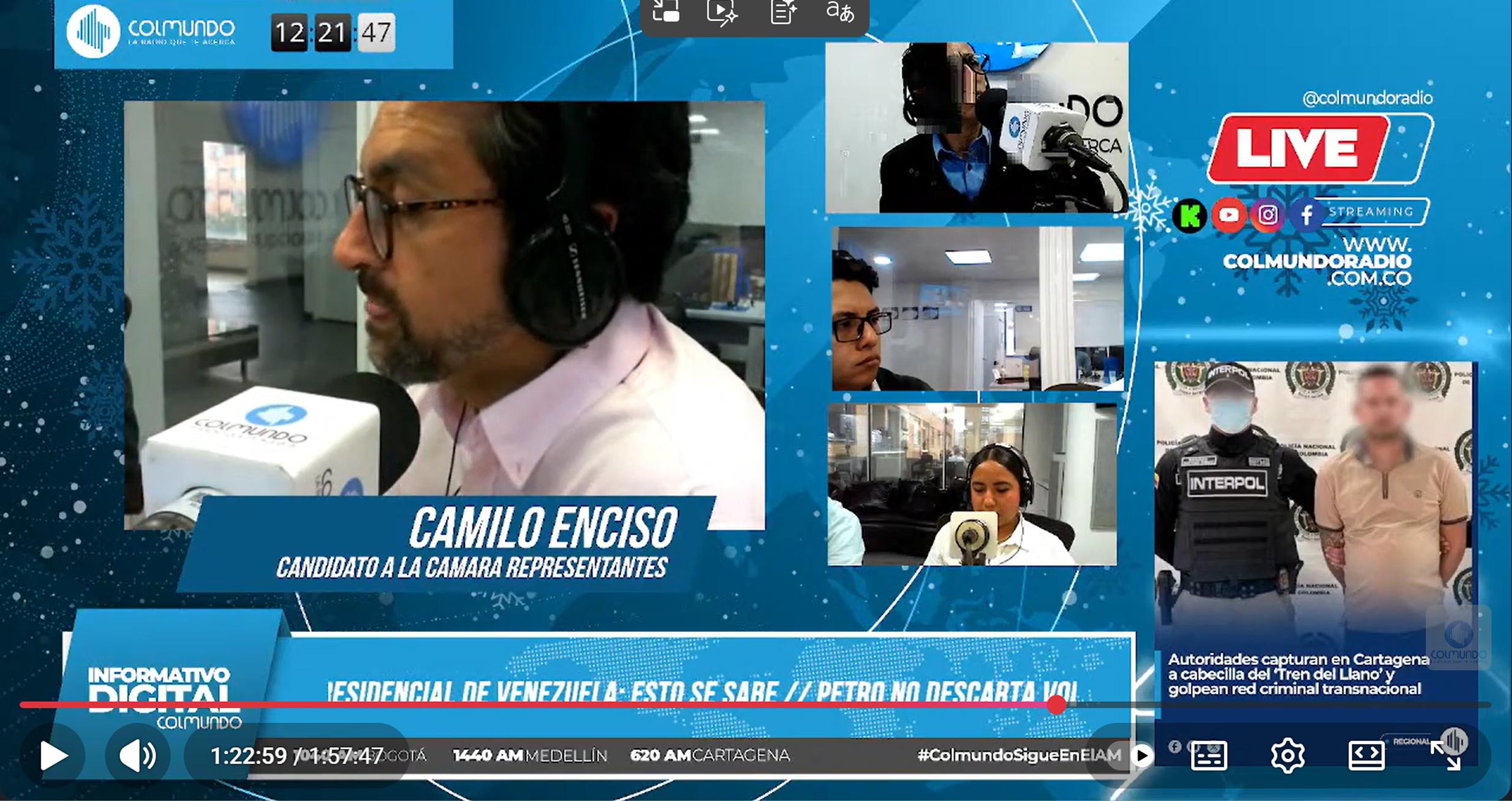 Camilo Enciso en Colmundo Radio - Al Aire